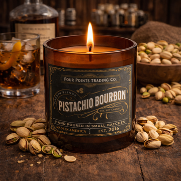 Pistachio Bourbon 8oz Soy Candle - Four Points Trading Co.