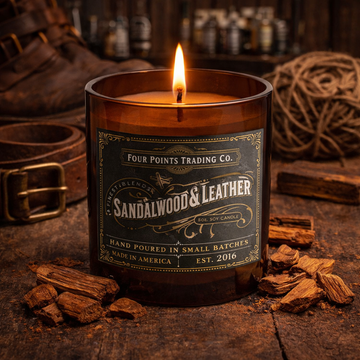 Sandalwood & Leather 8oz Soy Candle