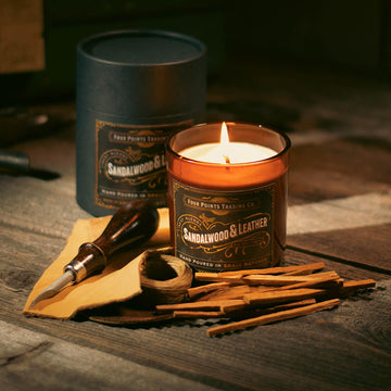 Sandalwood & Leather 8oz Soy Candle