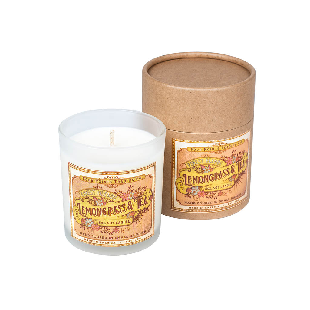 Lemongrass & Tea 8oz Soy Candle - Four Points Trading Co.